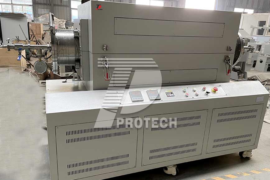 Large diameter rotary tube furnace for sintering of inorganic compounds